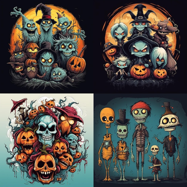 halloweenowa ilustracja halloweenowa graficzna koszulka