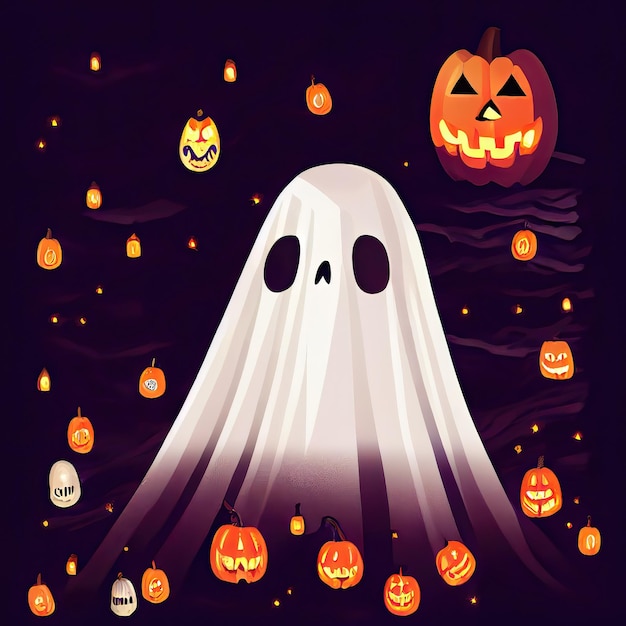 Halloweenowa noc koncepcja motywu obrazu tła ilustracji