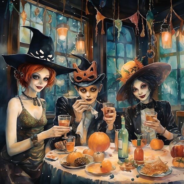 Halloweenowa straszna ilustracja generatywnej AI