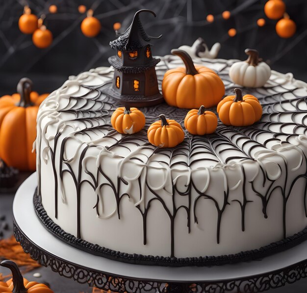 Halloweenowe ciasto dyniowe z białą czekoladą