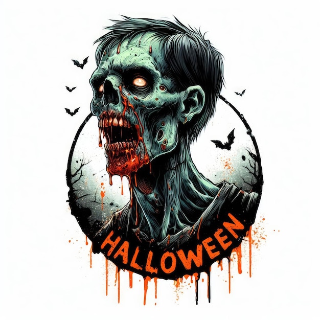 Halloweenowe logo zombie