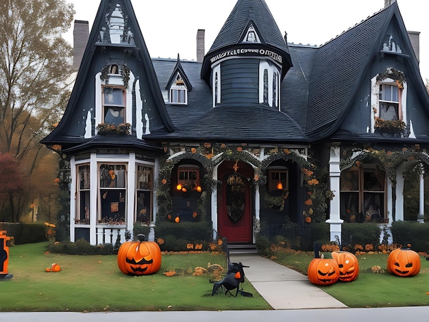 Zdjęcie halloweenowy dom myśliwski