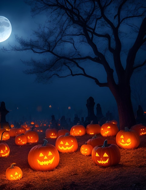 Halloweenowy niesamowity przerażający obraz tła horroru