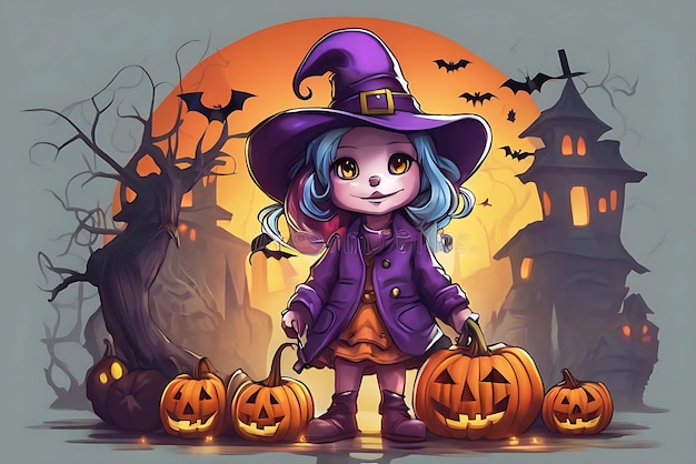 Halloweenowy obraz ilustracyjny Leonardo Ai