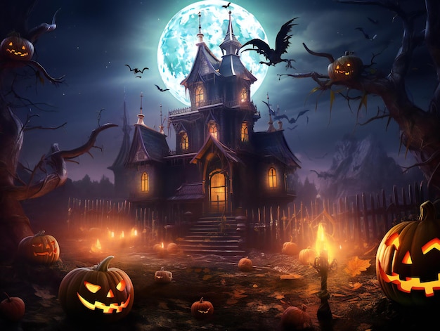 Halloweenowy plakat w stylu horroru