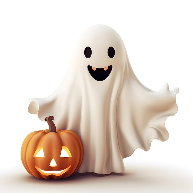 Halloweenowy szczęśliwy duch renderowania 3D