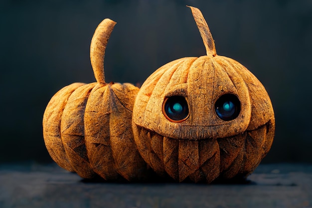 Halloweenowy wystrój Upiorna jesień Rzeźbiona dynia