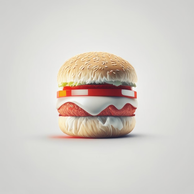 Hamburger 3d realistyczna ilustracja ikony