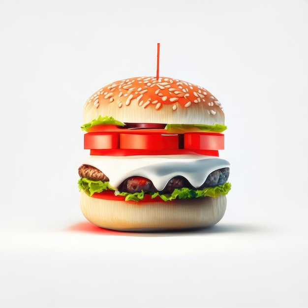 Zdjęcie hamburger 3d realistyczna ilustracja ikony