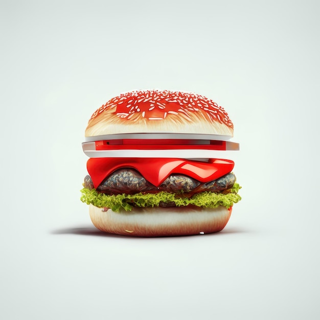 Zdjęcie hamburger 3d realistyczna ilustracja ikony