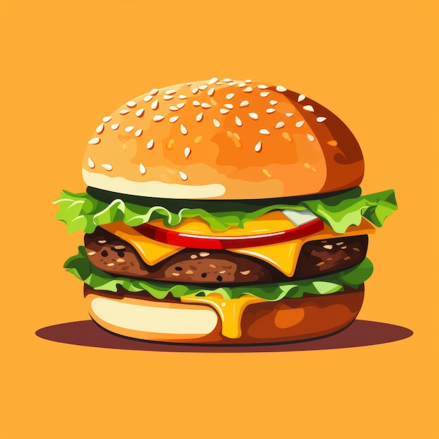 Hamburger Cheeseburger Realistyczna ilustracja