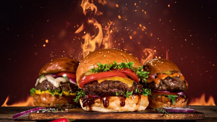 Zdjęcie hamburger i frytki