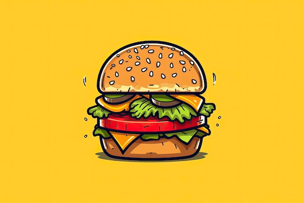 Hamburger Ilustracja Przekąski Ilustracja Fastfood Ilustracja Generatywna sztuczna inteligencja