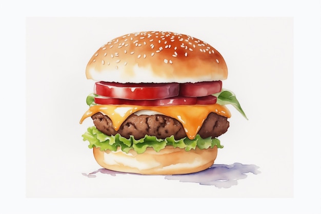 Hamburger izolowany na białym tle 3D ilustracja zdjęcie