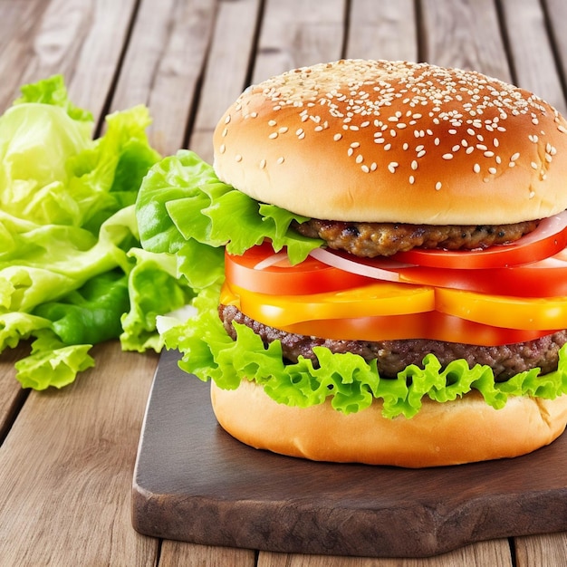 Hamburger na białym menu dla kawiarni i restauracji fastfood Ai generowane