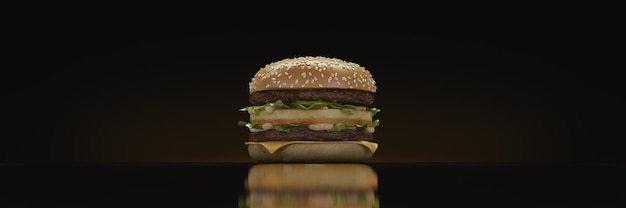 Hamburger. renderowanie 3d