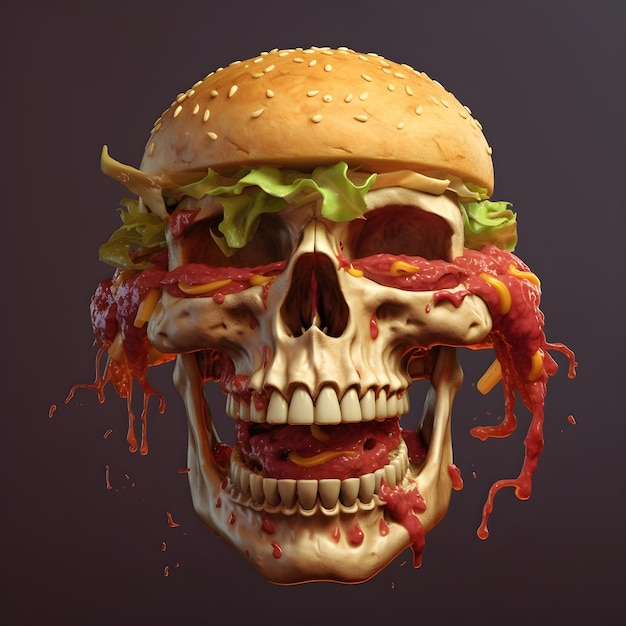 Hamburger z ketchupem na nim