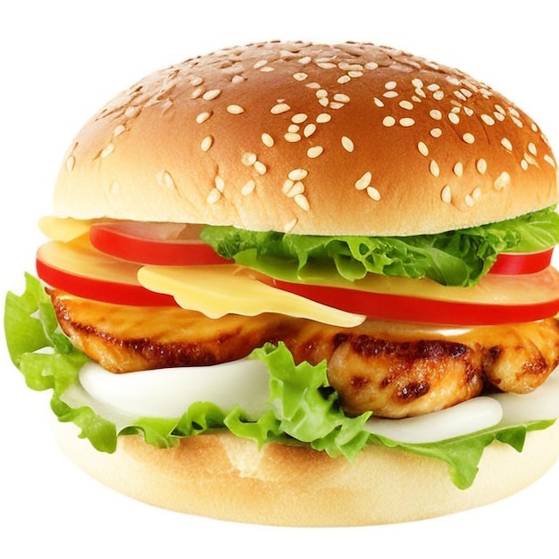 Zdjęcie hamburger z kurczaka png fastfood image burger png hamburger template