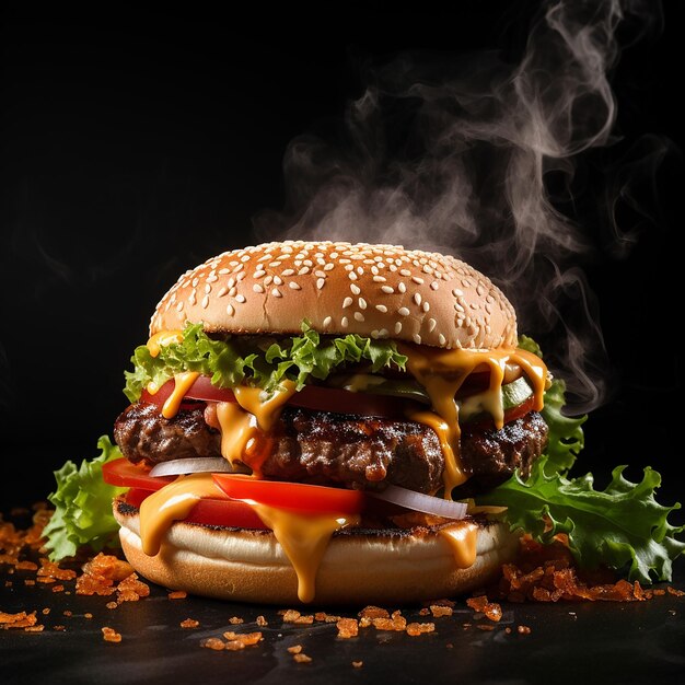 hamburger z serem do celów reklamowych