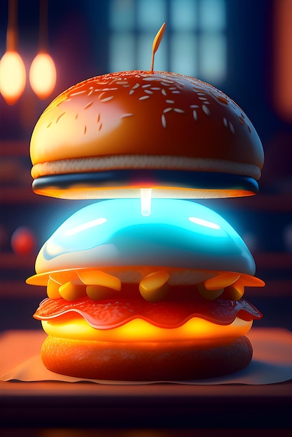 Hamburger ze światłem