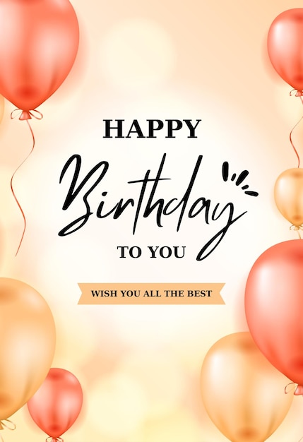 Happy Birthday Concept Line Art Style Background Design dla stron internetowych Banner Poster Print itp.
