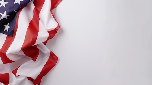 Happy Columbus Day banner design Flaga USA na białym tle Flat lay top view Generative AI