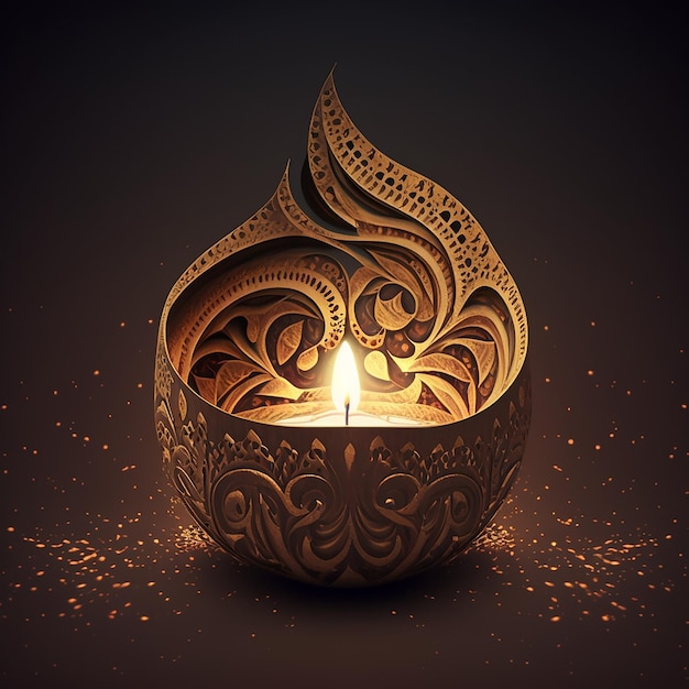 Happy Diwali Ilustracja generatywnego ai Diwali Diya