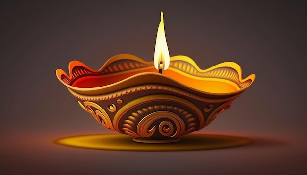 Happy Diwali Ilustracja generatywnego ai Diwali Diya