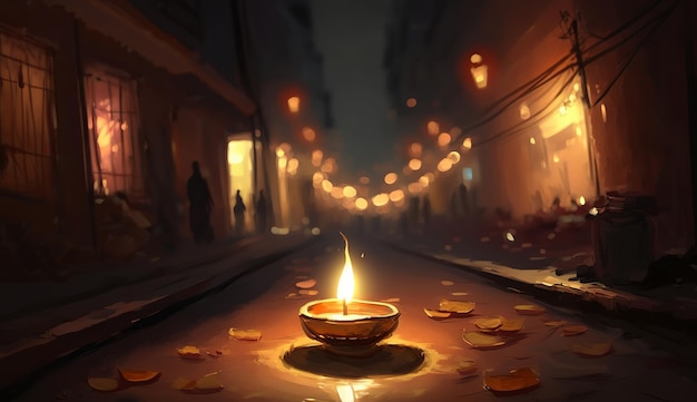 Happy Diwali Ilustracja generatywnego ai Diwali Diya