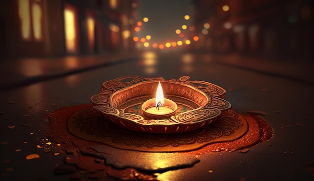 Happy Diwali Ilustracja generatywnego ai Diwali Diya