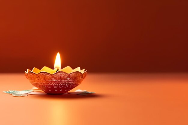 Zdjęcie happy diwali lub deepavali tradycyjny indyjski festiwal z glinianą lampą naftową diya indyjski hinduski festiwal