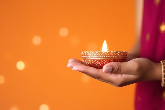 Happy diwali lub deepavali tradycyjny indyjski festiwal z glinianą lampą naftową diya indyjski hinduski festiwal