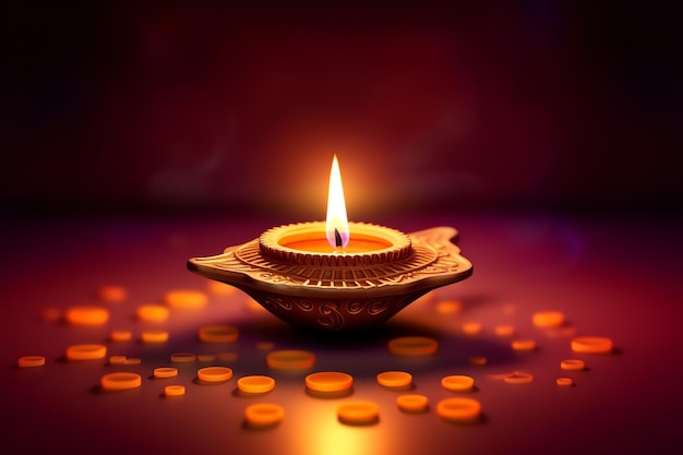 Happy diwali lub deepavali tradycyjny indyjski festiwal z glinianą lampą naftową diya indyjski hinduski festiwal