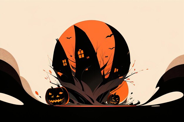 Happy Halloween Girl Event tło tapeta plakat promocyjny projekt ilustracja kreskówka