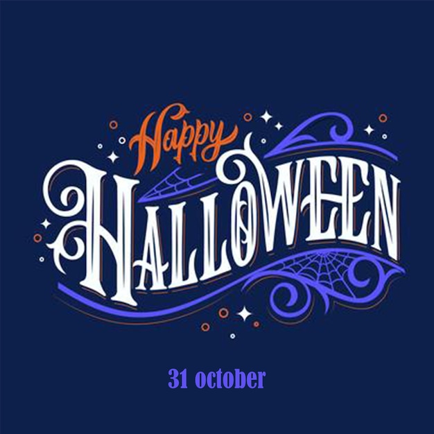 Zdjęcie happy halloween typografia