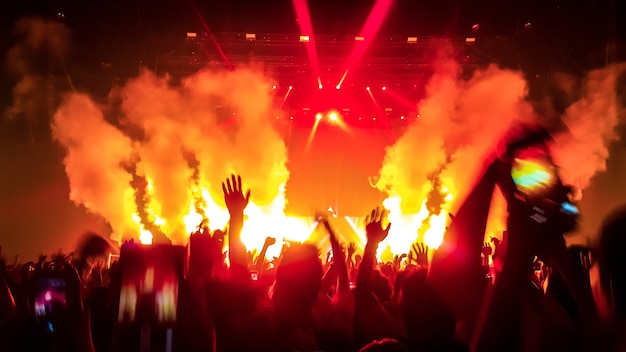 Happy People Dance in Nightclub Party Concert