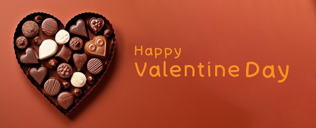 happy valentine day transparent z transparentem kształt czekolady miłości na białym tle w czerwonym tle widok z góry