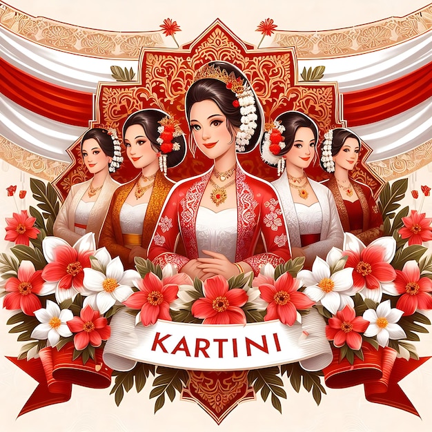 Hari Kartini plakat z napisem "Kora" na nim.