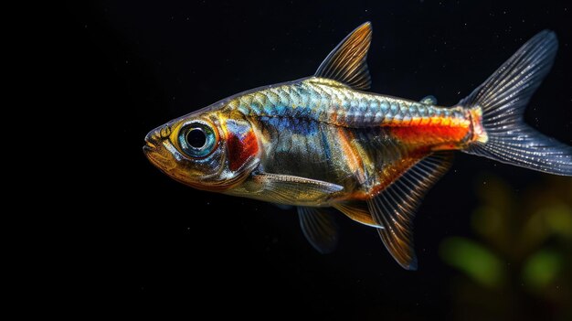 Harlequin Rasbora w ciemnym tle