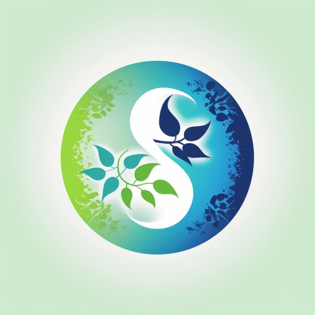 Zdjęcie harmoniczna równowaga funkcjonalne dobre zdrowie emblemat projektowanie logo z symbolem yin yang medycyna chińska