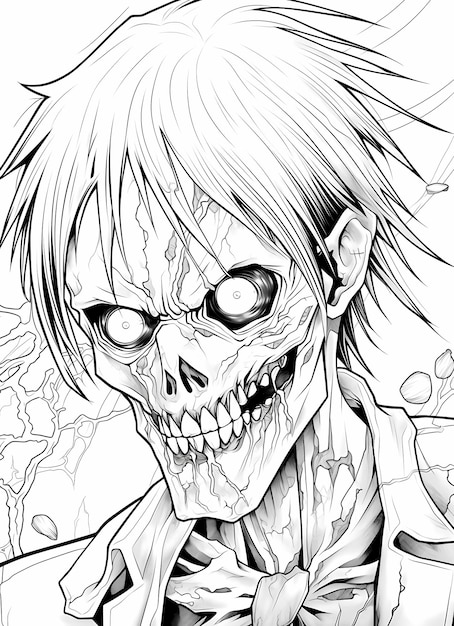 Haunted Manga World Kolorowanka z szalonym Halloween Zombie