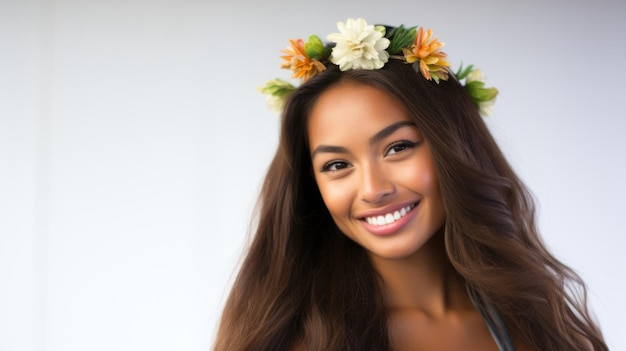 hawajska dziewczyna z kwiatami