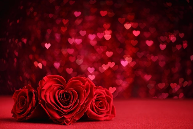 HD tapety bokeh dzień kwiat w kształcie serca czerwone romantyczne róże walentynki