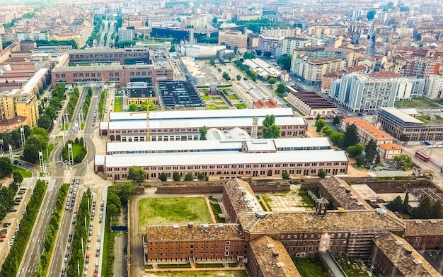 HDR Widok z lotu ptaka naprawy pociągu OGR Officine Grandi Riparazioni