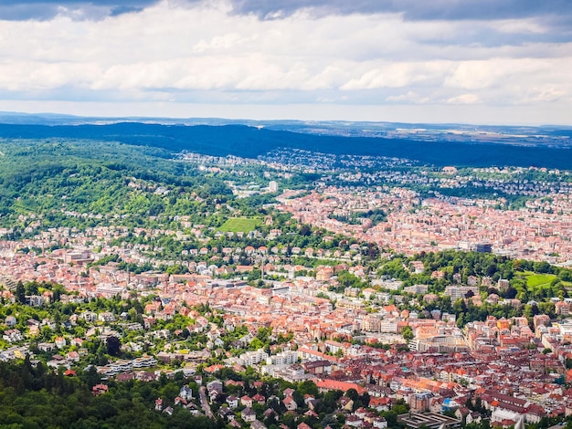 HDR Widok z lotu ptaka Stuttgart Niemcy