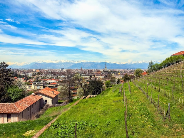 HDR Widok z lotu ptaka Turynu