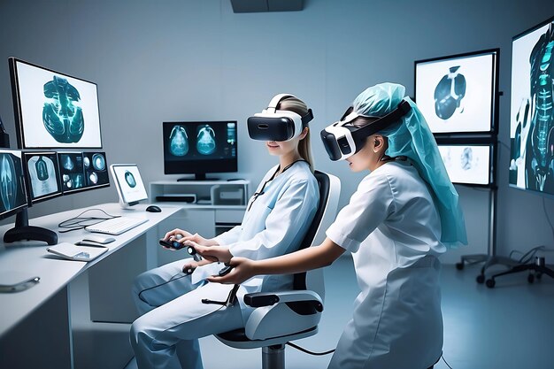 Headset wirtualnej rzeczywistości zdalnie obsługiwany przez pacjenta