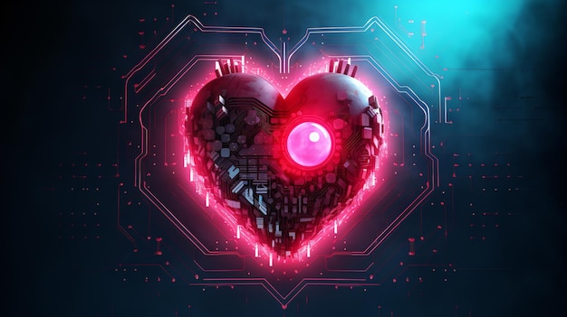 Zdjęcie heart digital cyber (cyber serce cyfrowe)