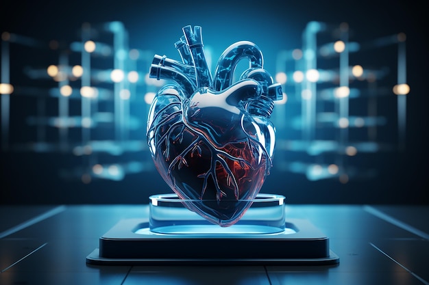 Heart Showcase 3D Obraz na Podium AR 32 Radiant Style