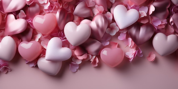 Hearts Background Obejmij sezon letni z paletą wyników Pink Princes Copy Space i banerem